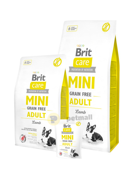 Пълноценна суха храна Brit Care Mini Grain Free Adult за пораснали кучета от малките породи 2 кг.