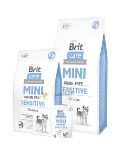 Пълноценна суха храна Brit Care Mini Sensitive Grain Free за чувствителни и капризни кучета от малките породи, с 40- прясно е