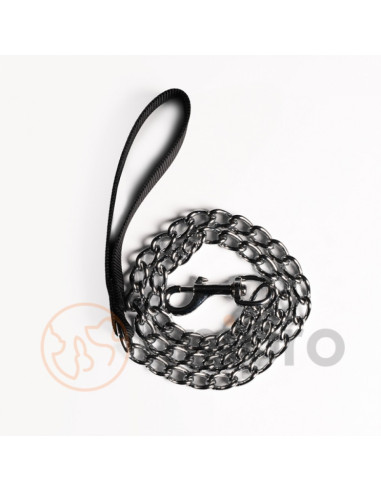 anipro повод синджир 4.0мм/100см с дръжка черна лента