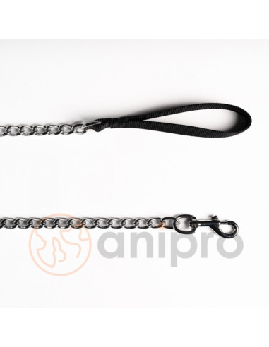 anipro повод синджир 4.0мм/100см с дръжка черна лента