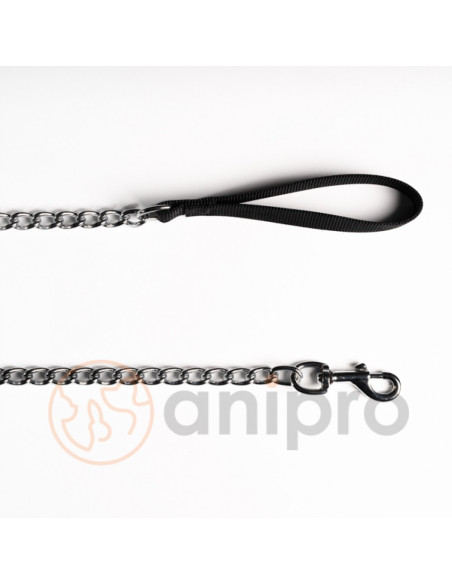 anipro повод синджир 4.0мм/100см с дръжка черна лента