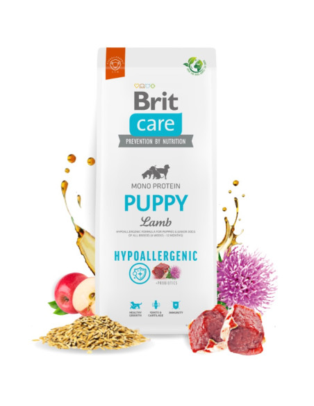Супер премиум, хипоалергенна храна за кучета Brit Care Dog Mono Prtotein Hypoallergenic Puppy, монопротеинна, с агнешко месо 