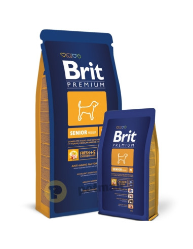 Суха храна за кучета BRIT PREMIUM SENIOR S/M BY NATURE [ НОВА, ПОДОБРЕНА ФОРМУЛА ] с 42- прясно пилешко месо 15 кг.