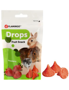 Ягодови лакомства Flamingo Strawberry drops за гризачи 75 гр.