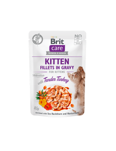 Brit Care Cat Pouch KITTEN – Tender Turkey in Gravy – пауч за малки котенца с пуешко в сос 85 гр.