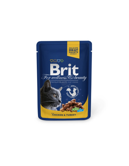 Пауч за котка Brit Premium Chicken - Turkey 100гр. 0.100 кг.