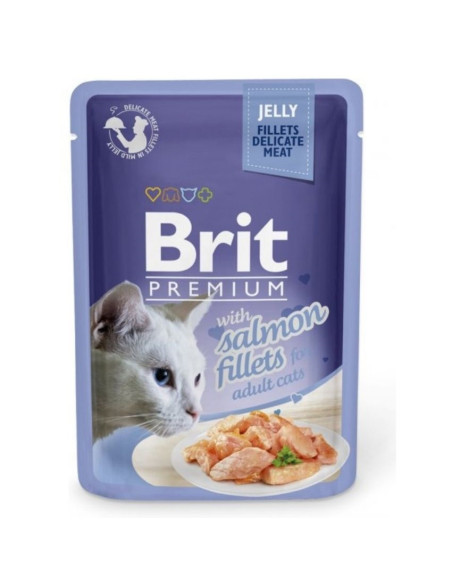 Пауч за котка Brit Premium Delicate Fillets in Jelly – филенца сьомга в желе 85 гр.