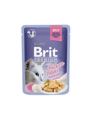 Пауч за котки Brit Premium Delicate – пилешки филенца в желе 85 гр.
