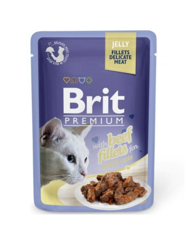 Пауч за котки Brit Premium Delicate – Телешки филенца в желе 85 гр.