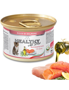 Консервирана храна за малки котенца HEALTHY MEAT All days Kitten Salmon с прясна сьомга 0.200 кг.