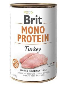 Brit Mono Protein Turkey – консериврана храна за кучета с 78- пуешко месо 0.400 кг.