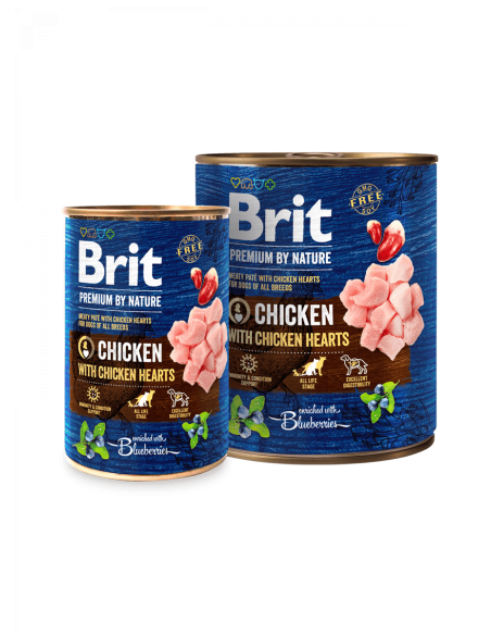 Brit Premium by Nature Chicken with Hearts – консервирана храна за кучета с пилешко и сърца 0.800 кг.