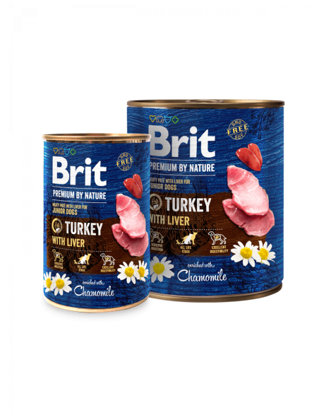 Brit Premium by Nature Turkey with Liver – консервирана храна за кученца с пуйка и черен дроб 0.800 кг.