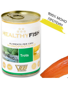 Консервирана храна HEALTHY MEAT Mono Protein Trout със 100- чист протеин от пъстърва 0.400 кг.