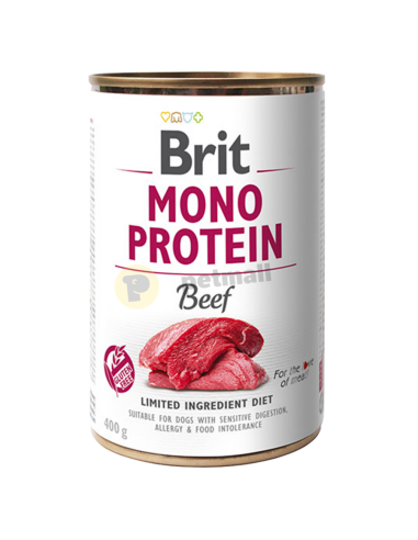Консервирана храна за кучета BRIT MONO PROTEIN BEEF – със 78- прясно телешко месо 0.400 кг.