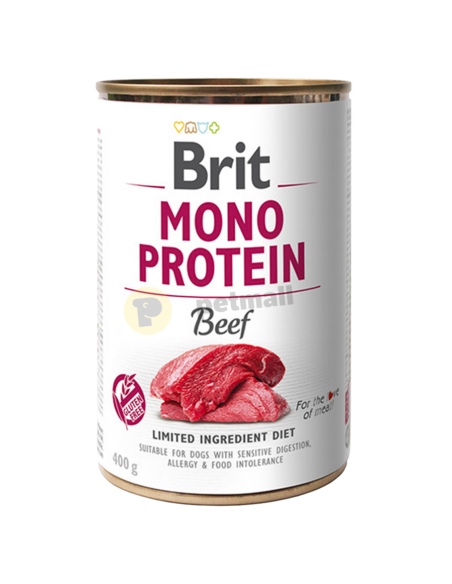 Консервирана храна за кучета BRIT MONO PROTEIN BEEF – със 78- прясно телешко месо 0.400 кг.