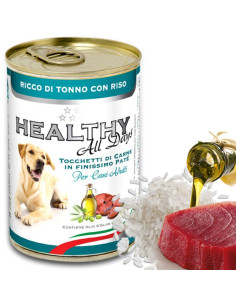 Консервирана храна за кучета HEALTHY MEAT All days Tuna And Rice с прясна риба тон и ориз 0.400 кг.