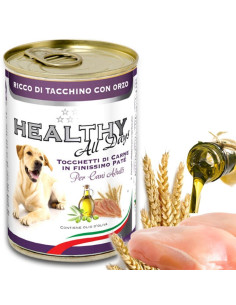 Консервирана храна за кучета HEALTHY MEAT All days Turkey and Barley с прясно пуешко месо и пшеница 0.400 кг.