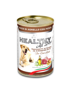 Консервирана храна за кучета HEALTHY MEAT All Days с прясно агнешко месо , телешко, пуешко месо и картофи 0.400 кг. 2