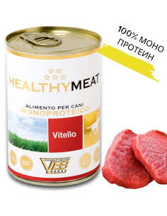 Консервирана храна за кучета HEALTHY MEAT Mono Protein Veal със 100- чист протеин от говеждо месо 0.400 кг.