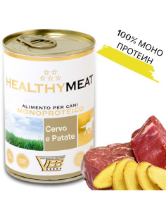 Консервирана храна за кучета HEALTHY MEAT Mono Protein Venison And Patatoes със 100- чист протеин от еленско месо и картофи 0