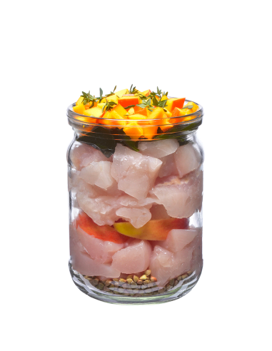 Холистична консервирана храна за кучета Brit Fresh Fish with Pumpkin с 44- прясна риба, 23- пилешко и 6- тиква 0.400 кг.