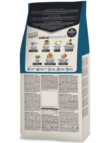 Натурална суха храна Ownat Classic FISH с прясна океанска риба и пилешко, за пораснали котки 4 кг.