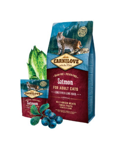 Пълноценна суха храна за добро храносмилане при дългокосмести котки Carnilove Salmon for Adult Cats – Sensitive - Long Hair с