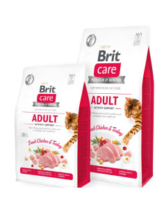 Пълноценна суха храна за котки с високи нива на активност Brit Care Cat Grain-Free ADULT ACTIVITY SUPPORT със 26- пилешко, 28