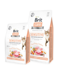 Пълноценна суха храна за котки с чувствително храносмилане Brit Care Cat Grain-Free SENSITIVE HEALTHY DIGESTION AND DELICATE 