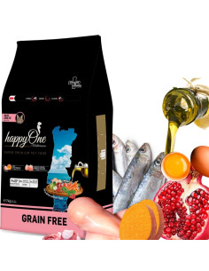 Средиземноморска храна HappyOne MEDITERRANEUM CAT Adult за пораснали котки с пилешко месо, сардини, зехтин, яйца и нар 3 кг.