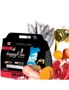 Средиземноморска храна HappyOne MEDITERRANEUM CAT Senior за котки над 5 год. с пилешко месо, сардини, зехтин, яйца и нар 3 кг