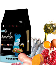 Средиземноморска храна HappyOne MEDITERRANEUM CAT Sterilised за кастрирани котки с пилешко месо, сардини, зехтин, яйца и нар 