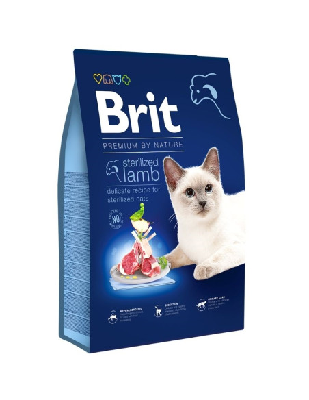 Суха храна Brit Premium by Nature Cat – Sterilized Lamb – за кастрирани котки, с агнешко 8 кг.