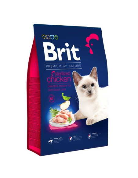 Суха храна Brit Premium by Nature Cat – Sterilized Chicken – за кастрирани котки, с пилешко 1.5 кг.