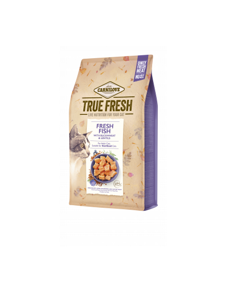 Ултра премиум суха храна Carnilove TRUE FRESH Cat Fish със 70- истинска, прясна риба, обогатена с червена леща, мащерка и бор