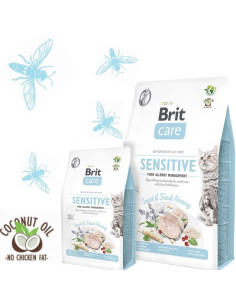 Хипоалергенна суха храна Brit Care Cat Grain-Free Insect с протеин от насекоми и прясна херинга, за котки с различни кожни и 