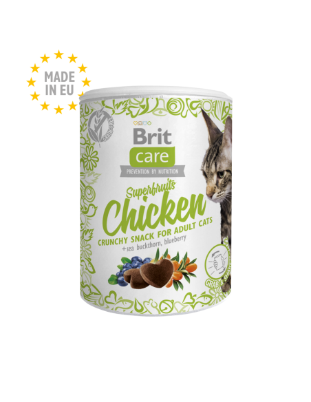Brit Care Cat Snack Superfruits Chicken – Лакомство за котки с вкус на пиле 100гр.